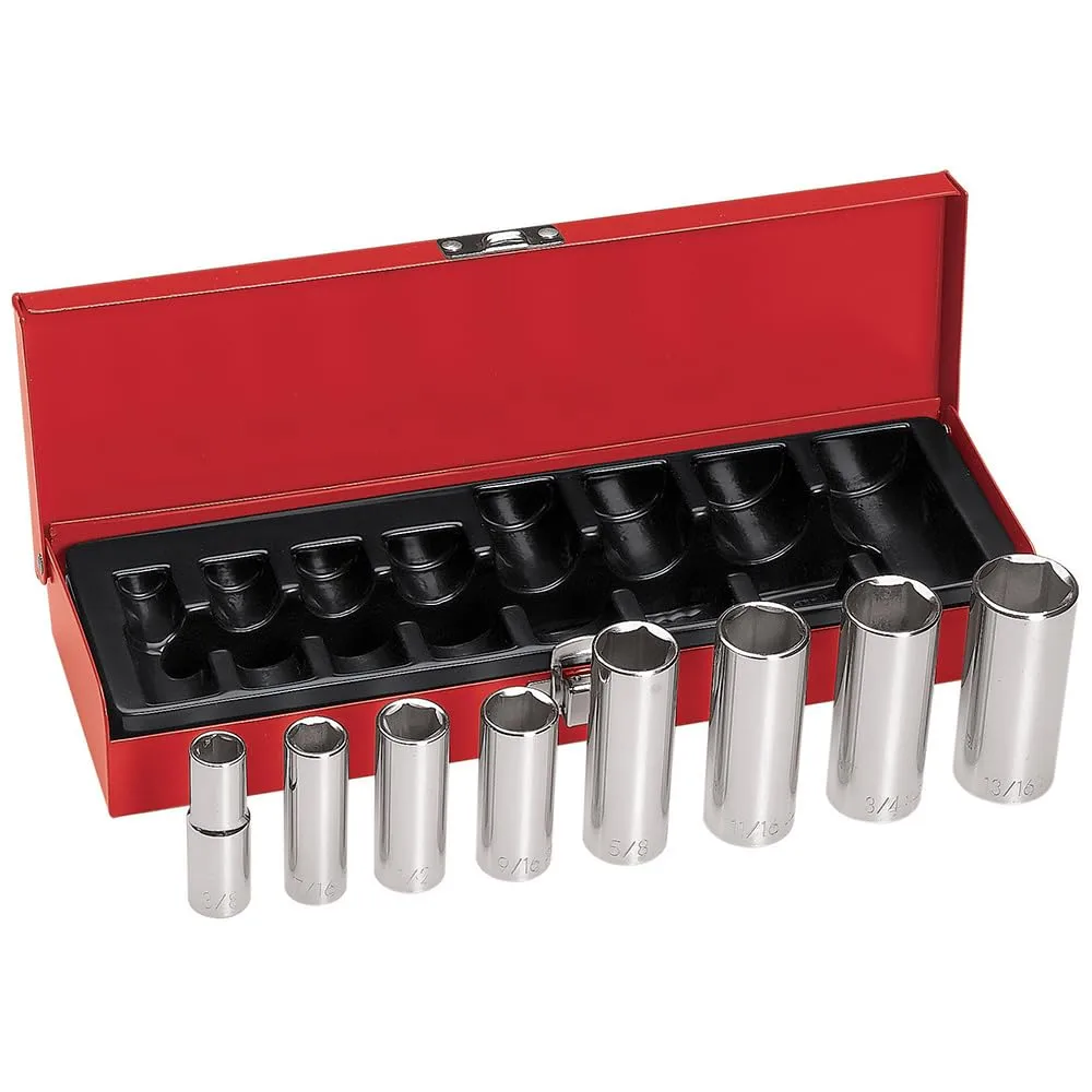 Klein Tools Socket Set with Hinged Metal Storage Box