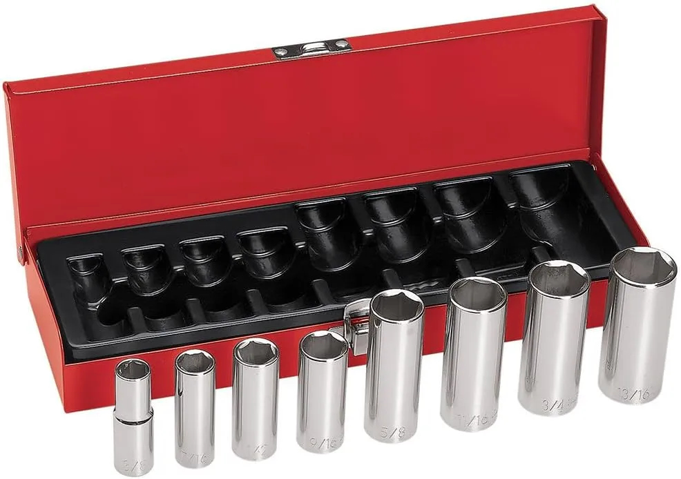 Klein Tools Socket Set with Hinged Metal Storage Box