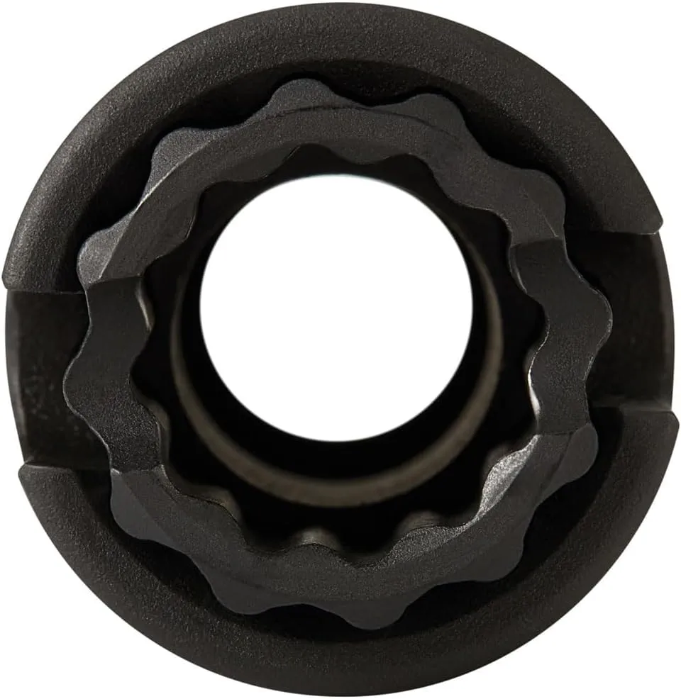 Klein Tools 66031 3-in-1 Slotted Impact Socket, 12-Point Deep Sockets, Coaxial Spring Loaded, 3/4 and 9/16-Inch Hex Sizes