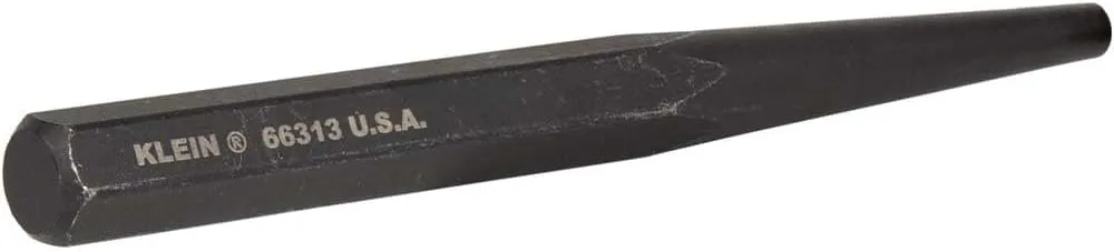 Klein Tools 66313 1/2-Inch Center Punch, 6-Inch Length, Made in USA 6-Inch by 1/2-Inch
