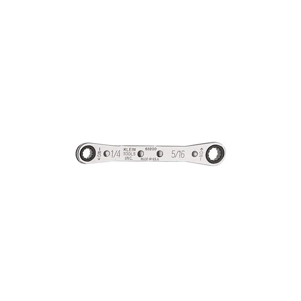 Klein Tools Ratcheting Box Wrench with Reverse Ratcheting and Chrome Plated Finish