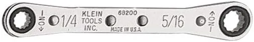 Klein Tools Ratcheting Box Wrench with Reverse Ratcheting and Chrome Plated Finish