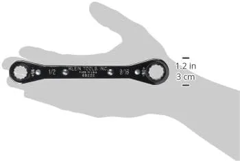 Klein Tools Ratcheting Box Wrench with Reverse Ratcheting and Chrome Plated Finish