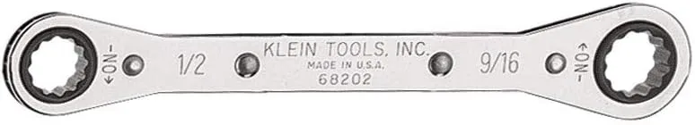 Klein Tools Ratcheting Box Wrench with Reverse Ratcheting and Chrome Plated Finish