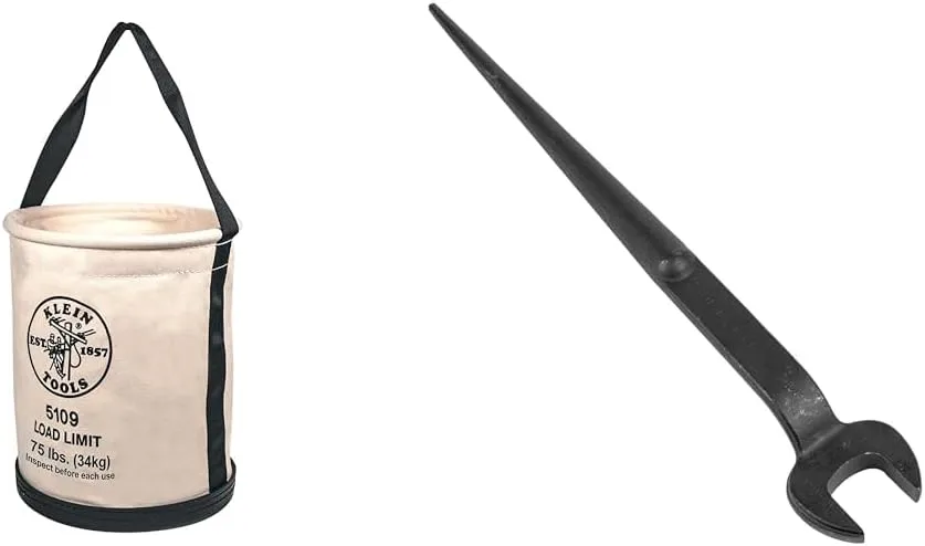 Klein Tools Canvas Straight-Wall Tool Bucket 75-Pound Load Rated