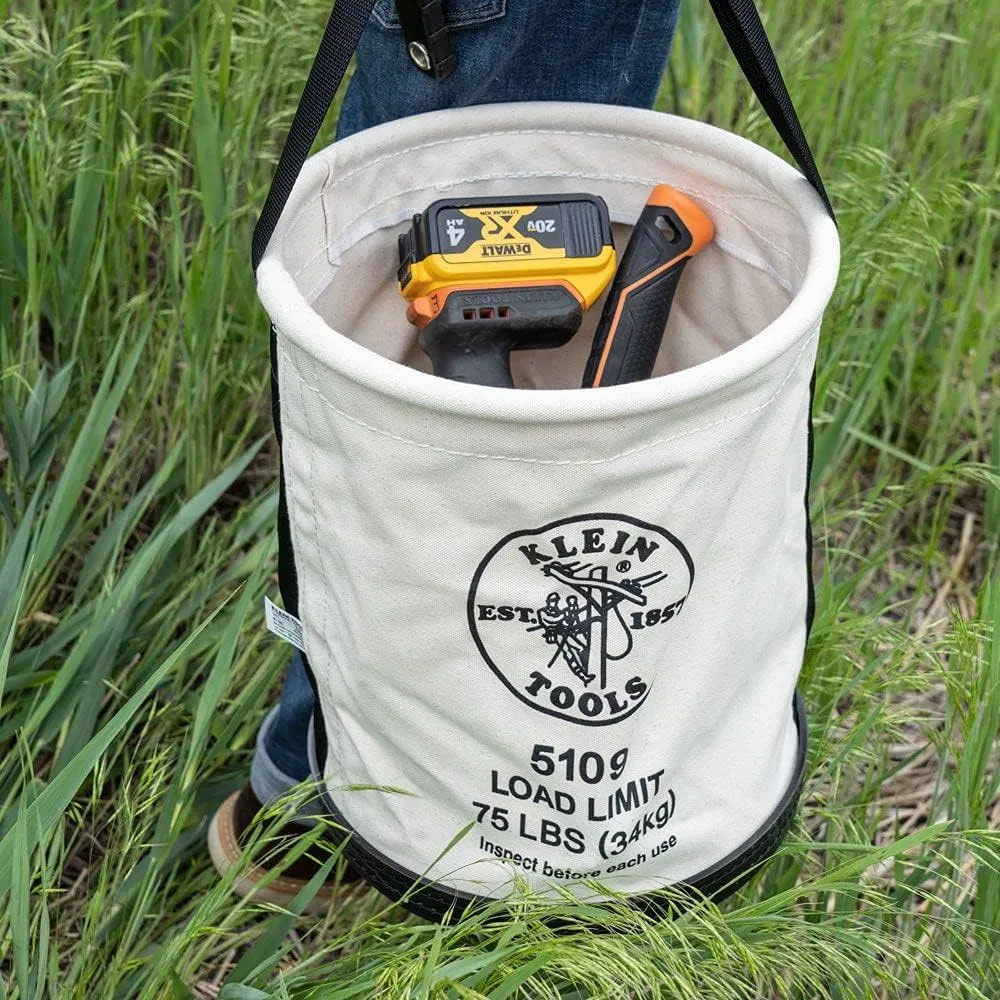Klein Tools Canvas Straight-Wall Tool Bucket 75-Pound Load Rated