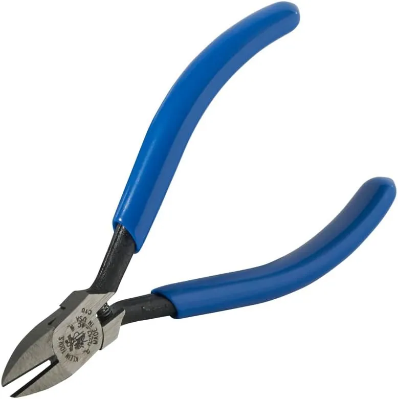 Klein Tools D257-4C Pliers, Diagonal Cutting Midget Electronics Pliers with Short Jaws and Beveled Cutting Edges