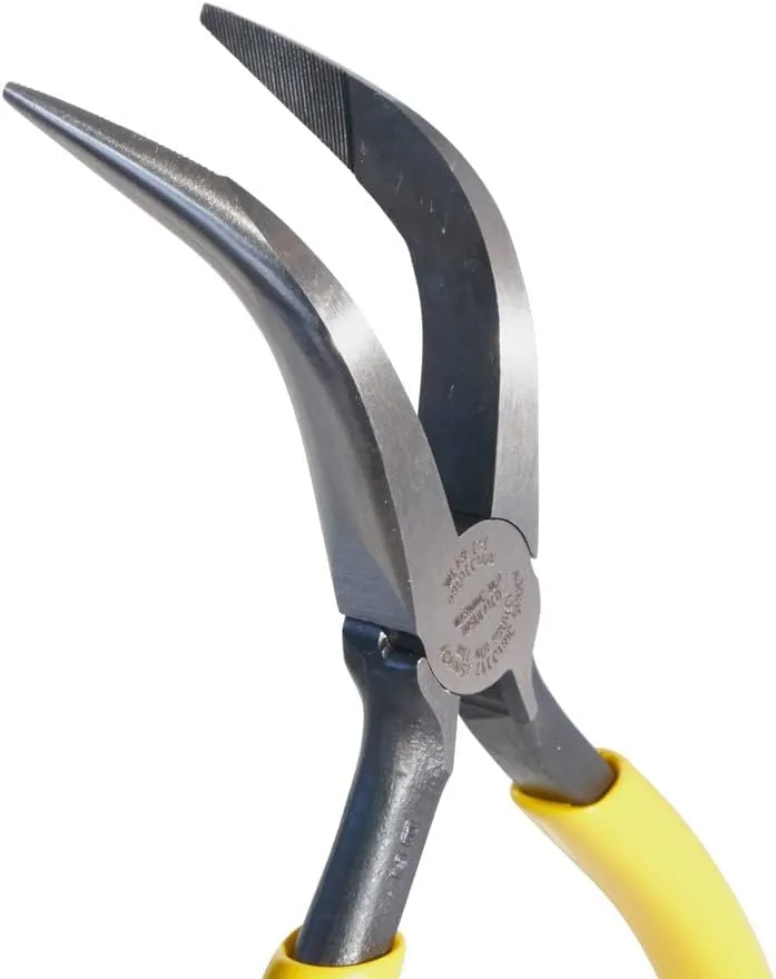 Klein Tools D302-6 Needle Nose Pliers, Long Nose Side Cutters, Alligator Pliers with Curved Handle, 6-1/2-Inch