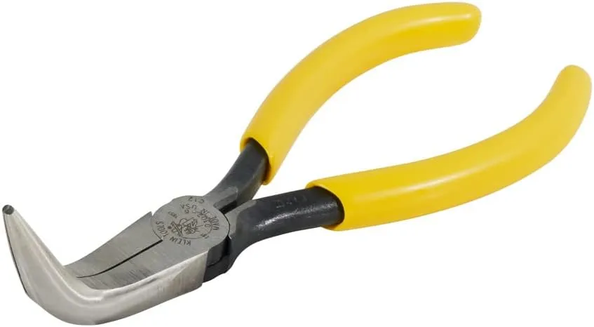 Klein Tools D302-6 Needle Nose Pliers, Long Nose Side Cutters, Alligator Pliers with Curved Handle, 6-1/2-Inch