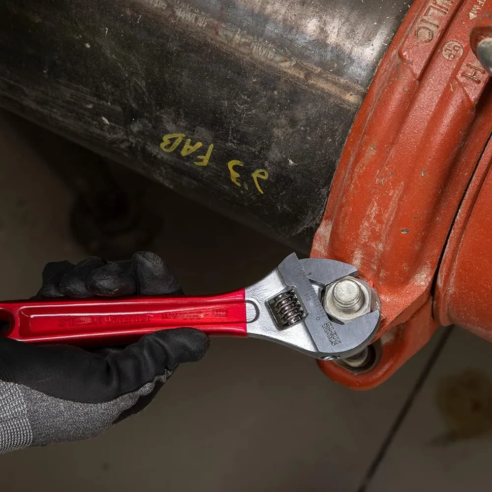 Klein Tools D507-8 Adjustable Wrench, Extra Capacity Jaw Forged Drive Wrench with High Polish Chrome Finish
