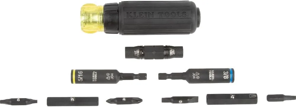 Klein Tools Needle Nose Pliers and 11-in-1 Ratcheting Screwdriver Nut Driver Tool Bundle Crimper + SCREWDRIVER,32500HDRT