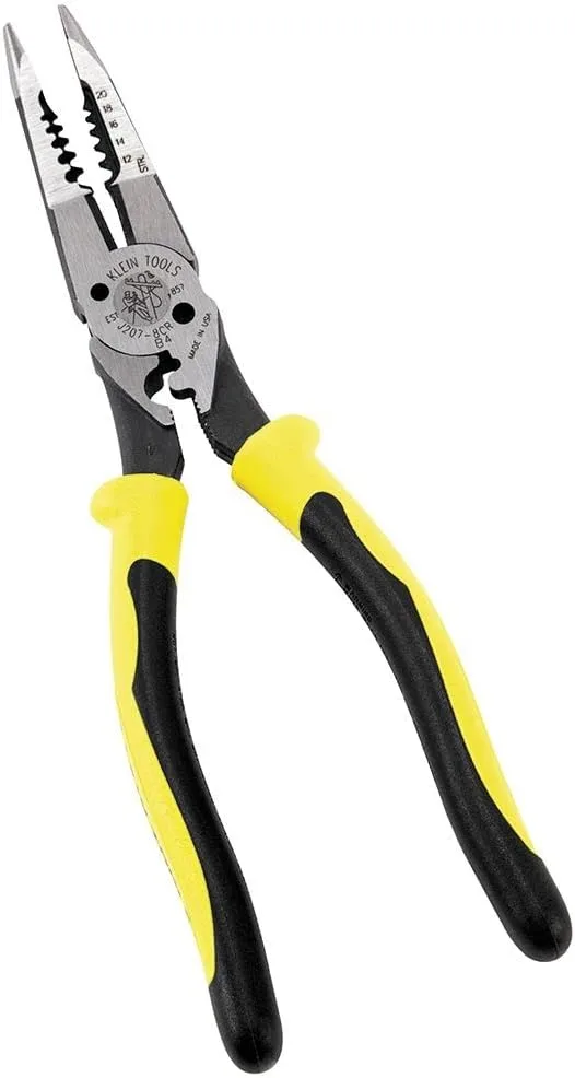 Klein Tools Needle Nose Pliers and 11-in-1 Ratcheting Screwdriver Nut Driver Tool Bundle Crimper + SCREWDRIVER,32500HDRT