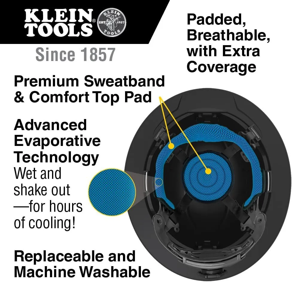 Klein Tools KHHSPN2 Hard Hat Suspension Replacement, Premium KARBN, for Klein Tools Full Brim Hard Hats