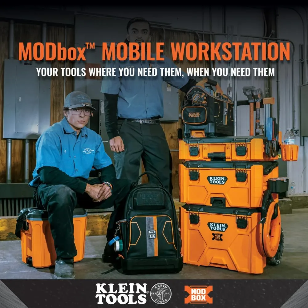 Klein Tools 62201MB MODbox Electrician's Tool Backpack, Customizable Mobile Workstation with 32 Pockets for Maximum Tool