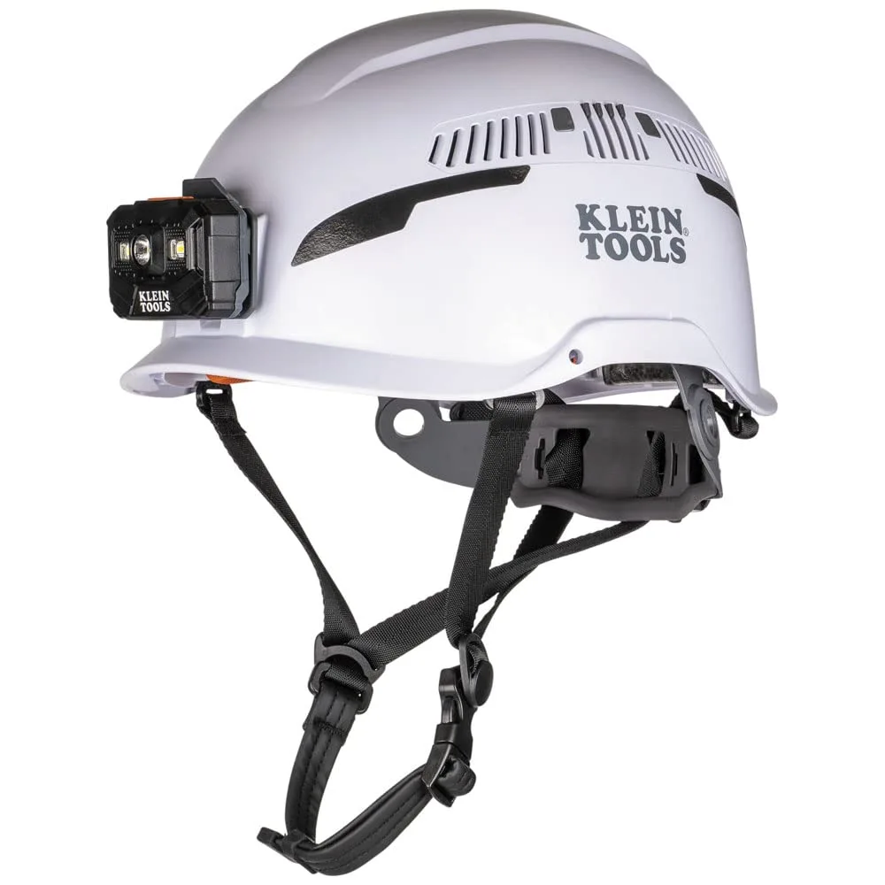 Klein Tools Safety Helmet, Type-2 Safety Helmet, Vented, Class C Helmet w / Light