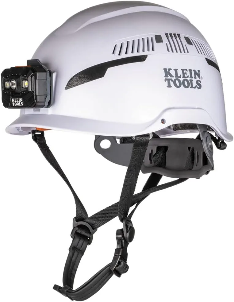 Klein Tools Safety Helmet, Type-2 Safety Helmet, Vented, Class C Helmet w / Light