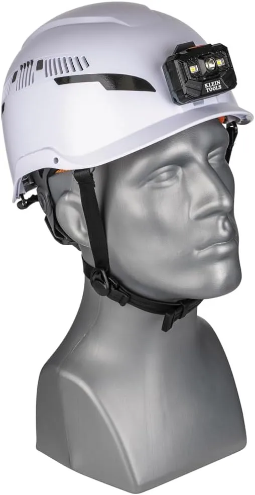 Klein Tools Safety Helmet, Type-2 Safety Helmet, Vented, Class C Helmet w / Light