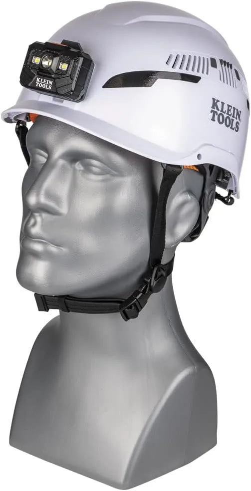 Klein Tools Safety Helmet, Type-2 Safety Helmet, Vented, Class C Helmet w / Light