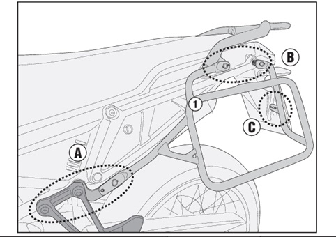 KAPPA APRILIA PANNIER BRACKET KLO6710MK - TUAREG 660 (21-22)
