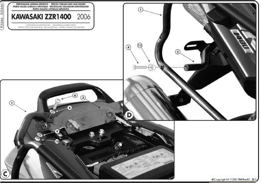 KAPPA KAWA PANNIER KLX BRACKET KLX446 - ZZR1400 / ZX14 (06-11)