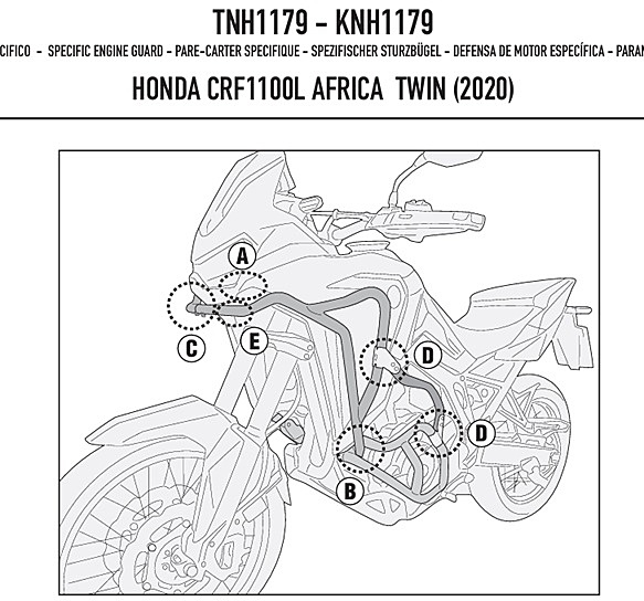 KAPPA HONDA CRASHBARS UPPER KNH1179 - CRF1100 L AFRICA TWIN (20-22)