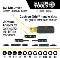 KNIPEX 3 Piece Alligator Pliers Set (7, 10, & 12) & Klein Tools 11-in-1 Impact Rated Multi-Bit Screwdriver/Nut Driver