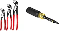KNIPEX 3 Piece Alligator Pliers Set (7, 10, & 12) & Klein Tools 11-in-1 Impact Rated Multi-Bit Screwdriver/Nut Driver