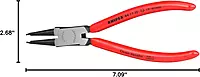 KNIPEX Internal Snap Ring Pliers-Forged Tips, 7.25 Red and Silver 7.25-Inch Classic