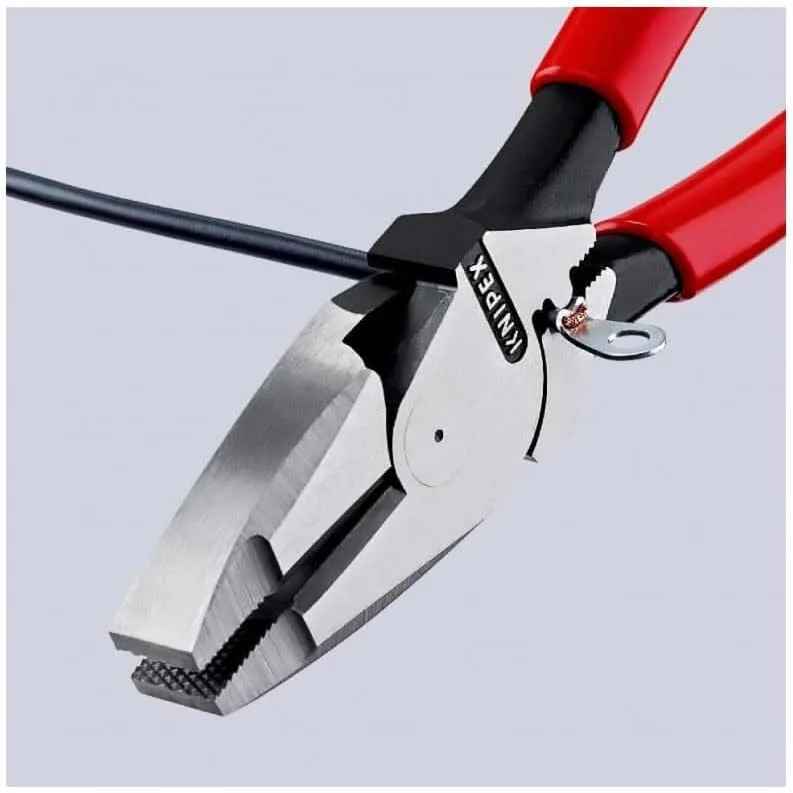 Knipex 09 11 240 SBA 9.5-Inch Ultra-High Leverage Lineman's Pliers with Fish Tape Puller and Crimper