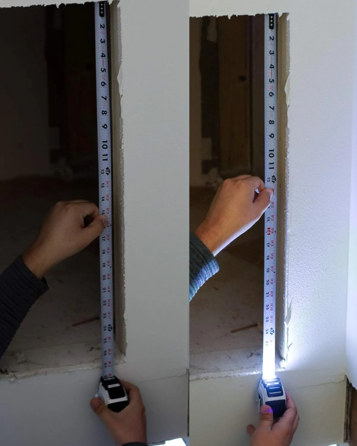 Komelon LED Light Tape Measure, White/Black - 25ft. - 25LED Standard - 25 Foot