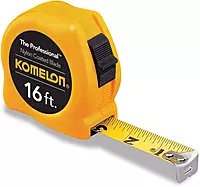 Komelon 4916 The Professional Nylon Coated Steel Blade Tape Measure 16-Inch by 3/4-Inch Yellow Case