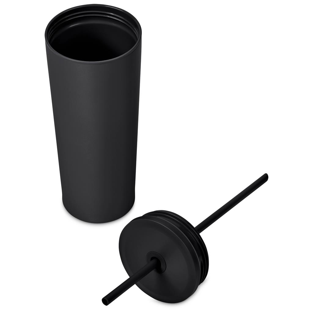 Concorde Stainless Steel & Plastic Double-Wall Tumbler & Straw - 720ml