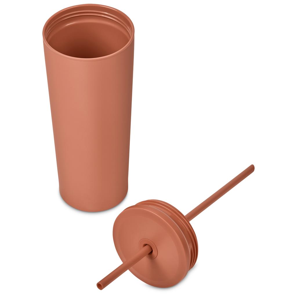 Concorde Stainless Steel & Plastic Double-Wall Tumbler & Straw - 720ml