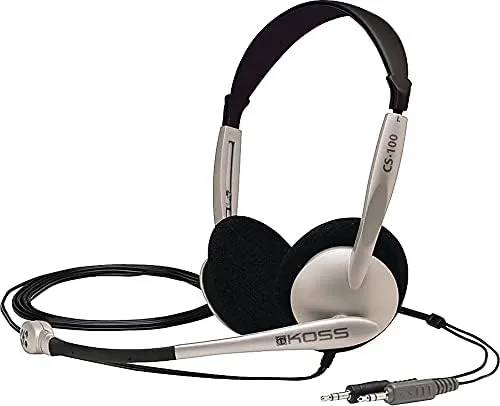 Koss CS100 Speech Recognition Computer Headset, Silver and Black 3.5mm Plug
