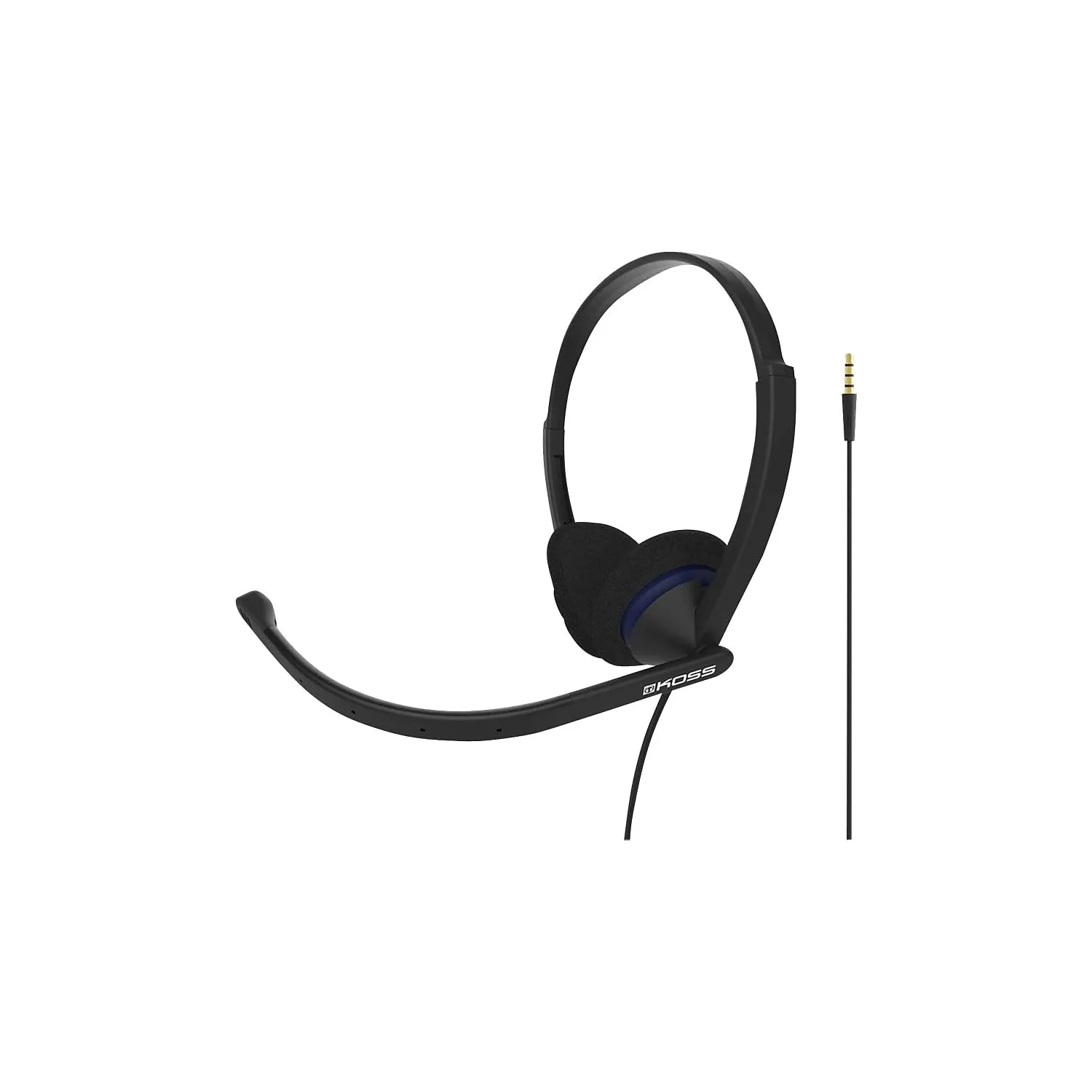 Koss CS200i On-Ear Communication Headset, Boom Microphone, Wired with 3.5mm Plug, Black