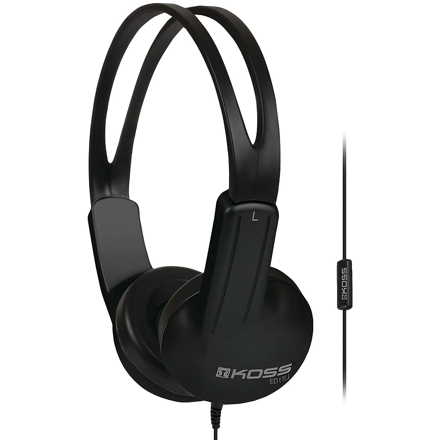 Koss On-Ear Wired Headphones with Microphone, Black, ED1TCI