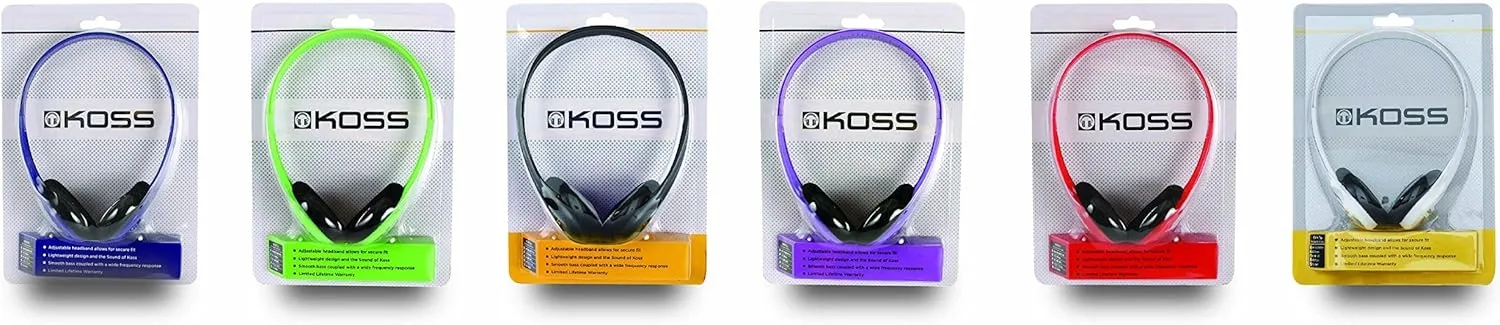 Koss KPH7G Portable On-Ear Headphone with Adjustable Headband - Green, 8.7 x 6.2 x 2.0