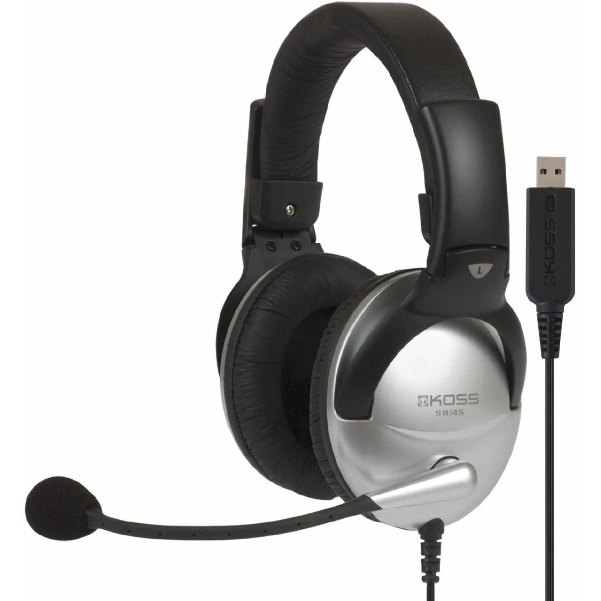 KOSS SB45 USB Multimedia Stereo Headset with Microphone, Red