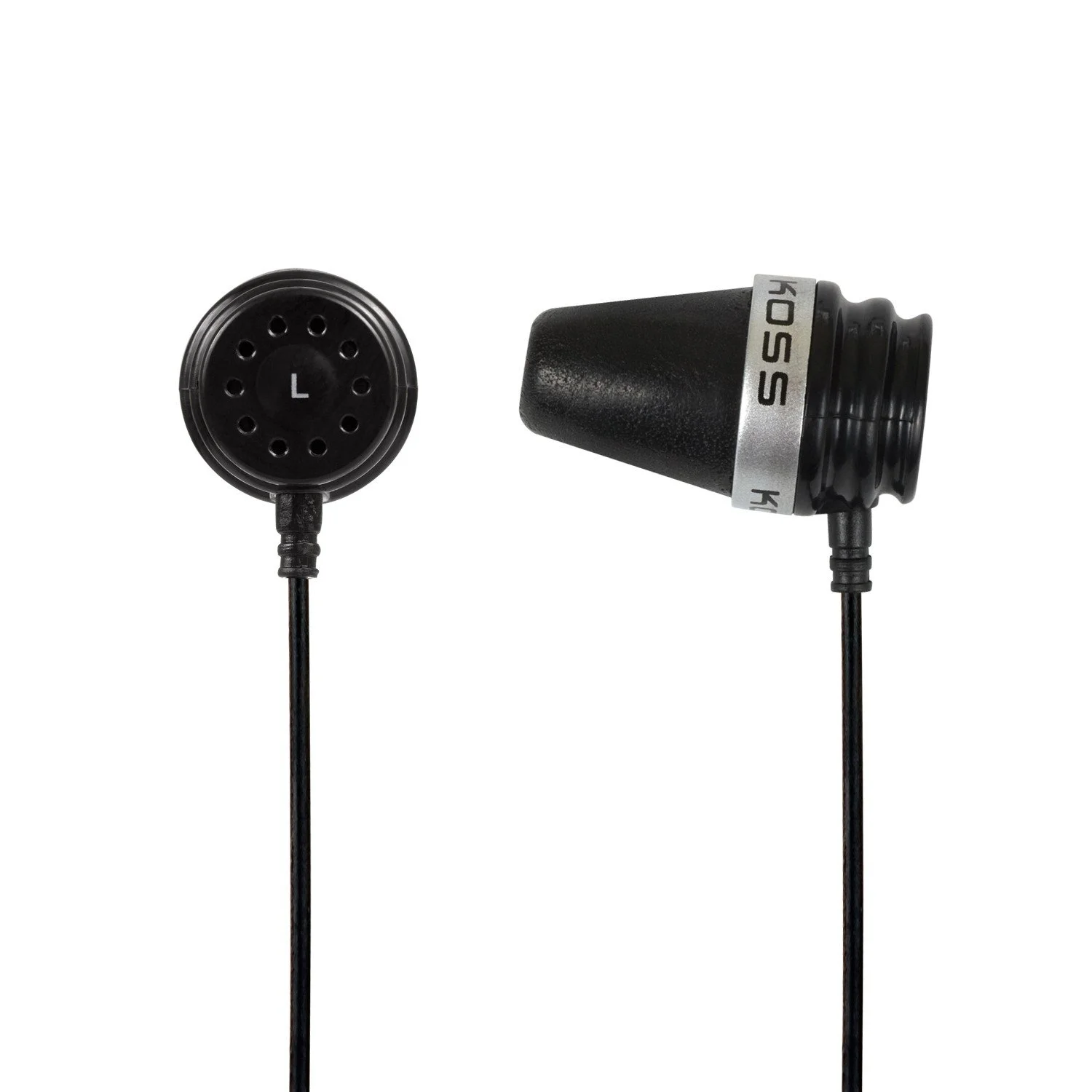 Koss PATHFINDRB Lightweight Earbud Stereophone with In-Line Volume Control - Black