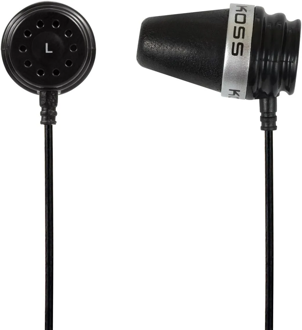 Koss PATHFINDRB Lightweight Earbud Stereophone with In-Line Volume Control - Black