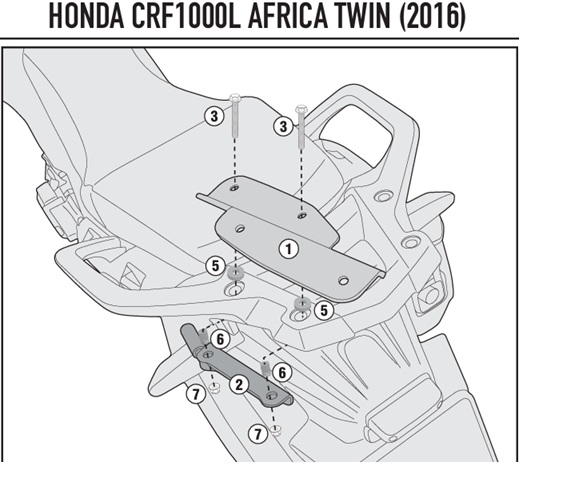 KAPPA HONDA TOPBOX BRACKET KR1144 - CRF1000 L AFRICA TWIN (16-17) KAPPA HONDA TOPBOX BRACKET KR1144 - CRF1000 L AFRICA TWIN (16-17)