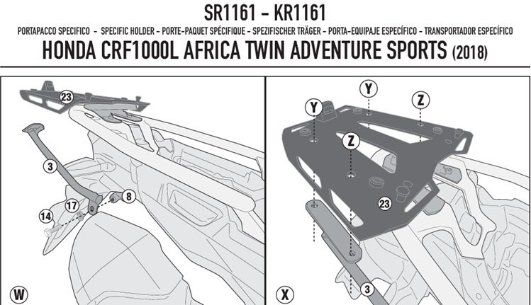 KAPPA HONDA TOPBOX BRACKET KR1161 - CRF1000 L AFRICA TWIN / ADVENTURE SPORTS (18-19) KAPPA HONDA TOPBOX BRACKET KR1161 - CRF1000 L AFRICA TWIN / ADVENTURE SPORTS (18-19)