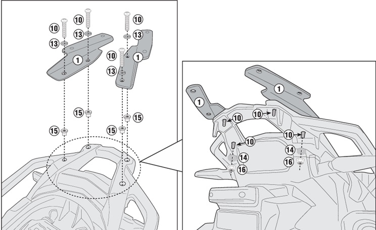 KAPPA HONDA TOPBOX BRACKET KR1162 - CRF1000 L AFRICA TWIN (18-19) KAPPA HONDA TOPBOX BRACKET KR1162 - CRF1000 L AFRICA TWIN (18-19)