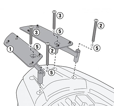 KAPPA YAMAHA TOPBOX BRACKET  KR2120 - TRYPTIK 125 (14-17)