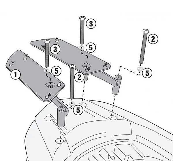 KAPPA YAMAHA TOPBOX BRACKET KR2120 - TRYPTIK 125 (14-17) KAPPA YAMAHA TOPBOX BRACKET KR2120 - TRYPTIK 125 (14-17)