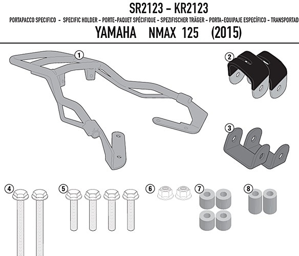 KAPPA YAMAHA TOPBOX BRACKET  KR2123 - N-MAX 125-155 (15-19)