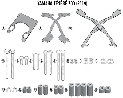 KAPPA YAMAHA TOPBOX BRACKET KR2145 - TÈNÈRÈ 700 (19) KAPPA YAMAHA TOPBOX BRACKET KR2145 - TÈNÈRÈ 700 (19)