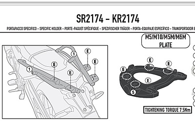 KAPPA YAMAHA TOPBOX BRACKET - TENERE 700 25 - KR2174 KAPPA YAMAHA TOPBOX BRACKET - TENERE 700 25 - KR2174
