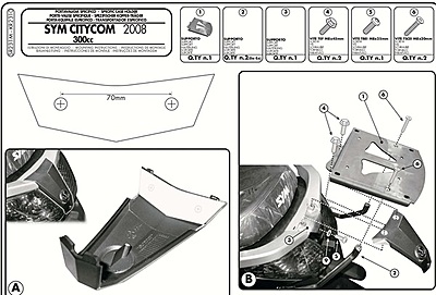 KAPPA SYM TOPBOX BRACKET KR2310 - CITYCOM / 300 (08-19)