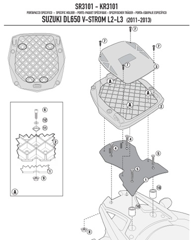 KAPPA SUZUKI TOPBOX BRACKET KR3101